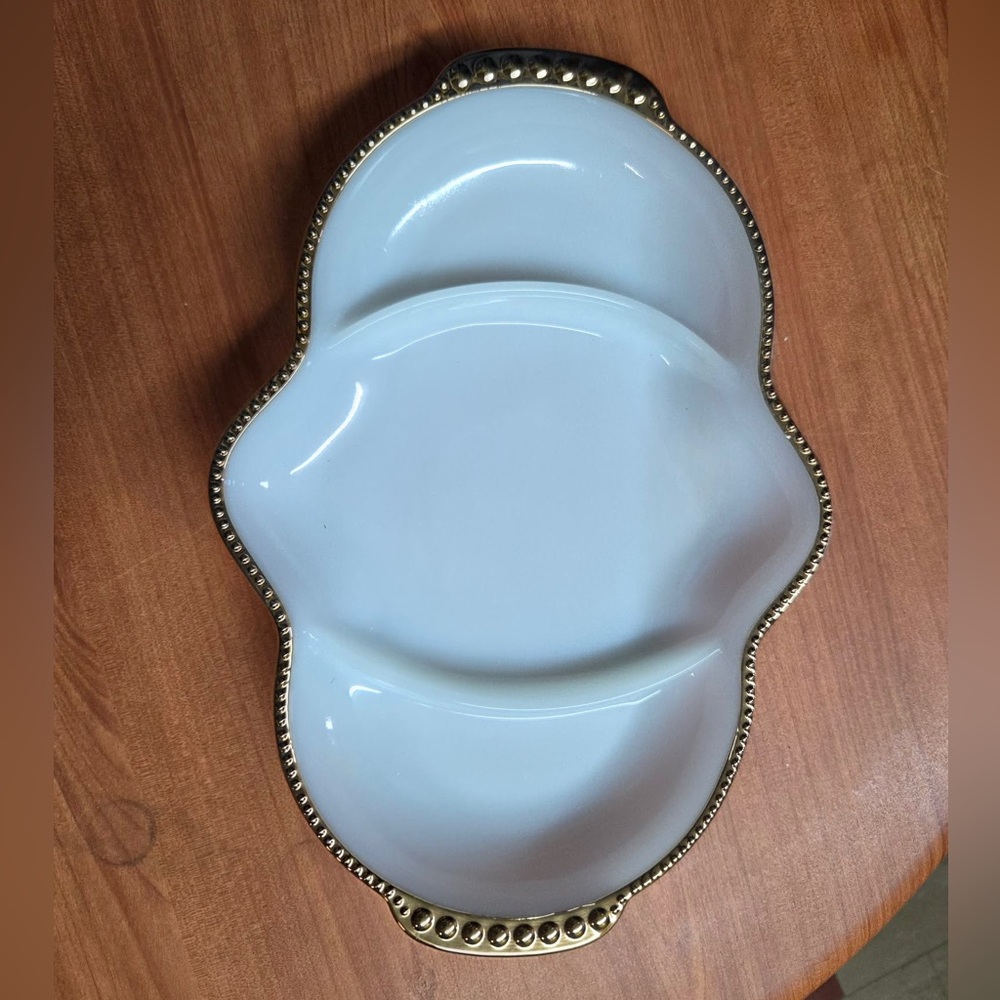vintage Anchor Hocking Fire-King milk glass divided dish